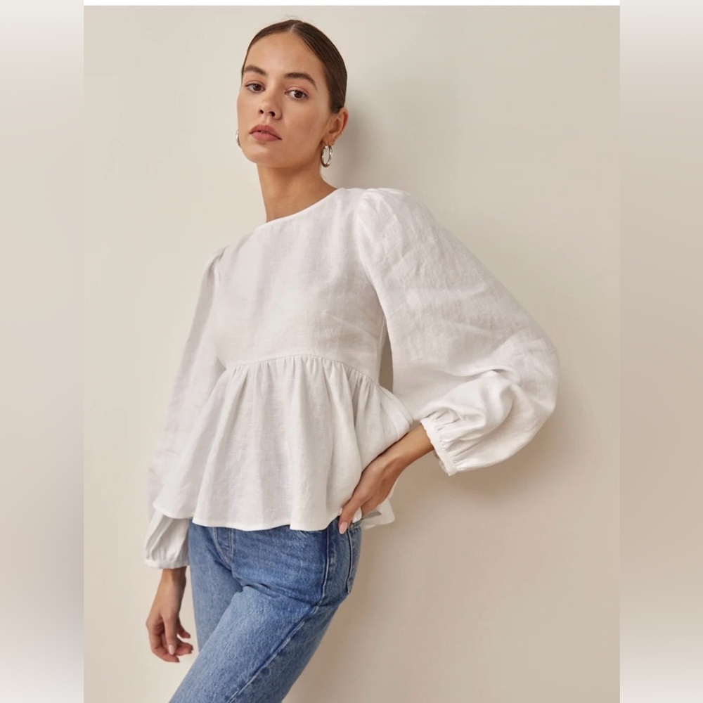 REFORMATION Rumi Linen Top - worn once! Size M